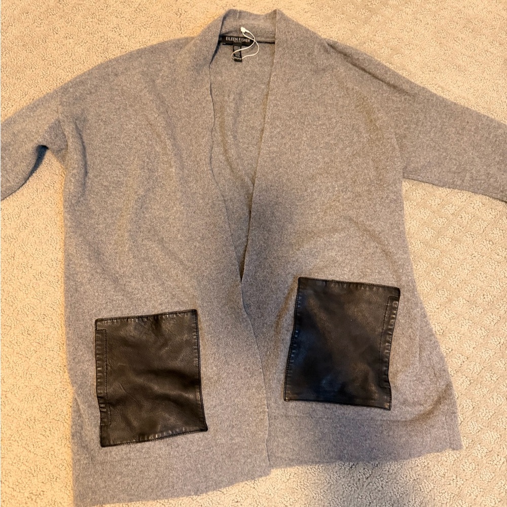 Eileen Fisher Gray Knit Cardigan